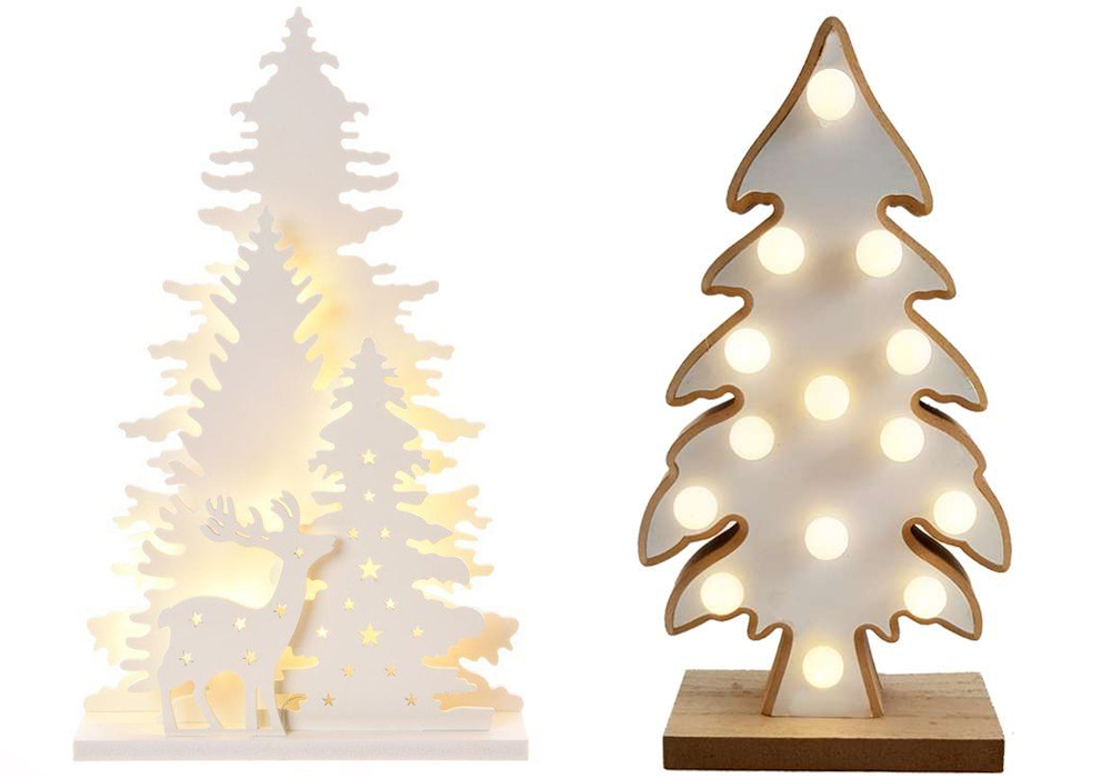 Alberi Di Natale A Luci Led Albero di Natale in legno: ad incastro, con luci o da appendere - Irpot